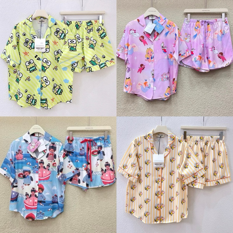 (พร้อมส่ง) รวมแบรนด์ชุดนอนเสื้อแขนสั้น-กางเกงขาสั้น ป้ายValen,Seoulsay