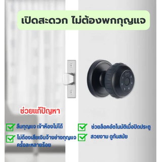 ลูกบิดSmart lock รุ่นใหม่กันฝนได้ 4ระบบ นิ้วมือ/รหัสผ่าน/กุญแจ/บูลธูท ตั้งช่วงเวลาได้ พร้อมส่งจากไทย