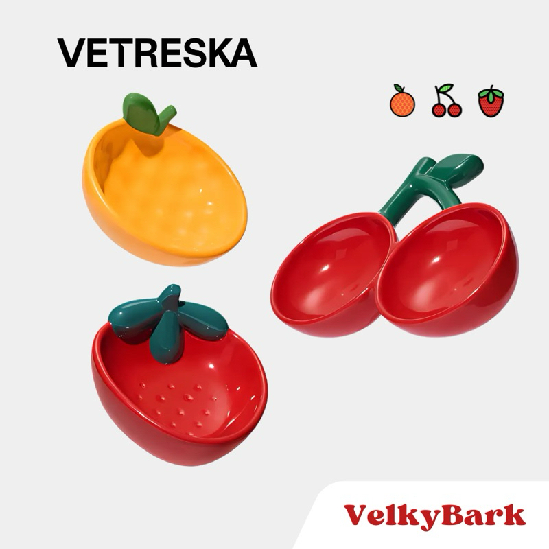 VETRESKA ชามอาหารสัตว์เลี้ยง ชามเซรามิค ชามสุนัขและแมว Ceramic Pet Bowl (NEW)