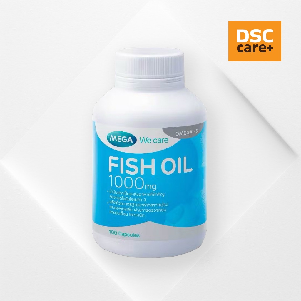 MEGA Fish Oil เมก้า ฟิชออย น้ำมันปลา ขนาด 1000 mg. 100 capsules. exp 02/03/2026