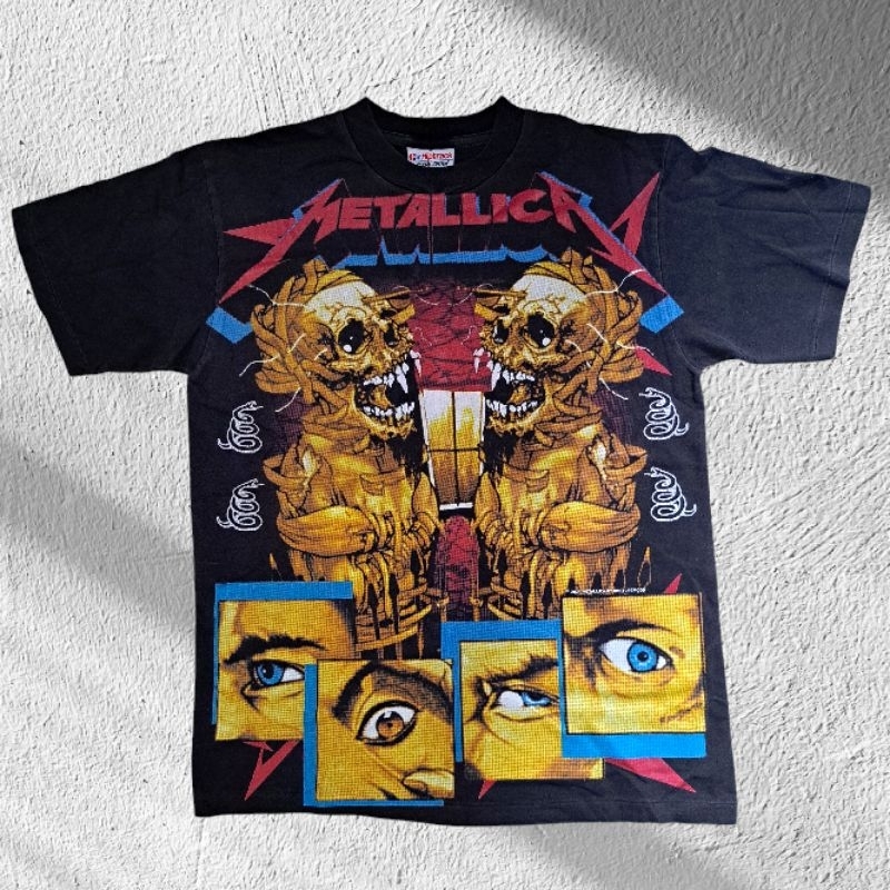 เสื้อ Metalica 2024 OVP ป้าย Hiptrack Bootleg t shirt size XL ตะเข็บเดี่ยวบนล่าง สีดำเฟด