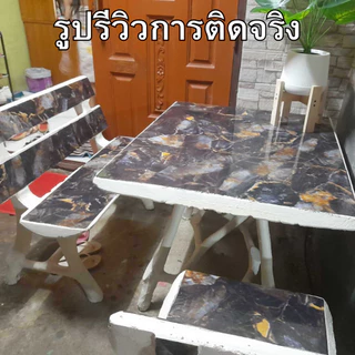 สติ๊กเกอร์ลายหินอ่อนพีวีซี ผิวเงา หรูหรา มีกาวในตัว ติดง่าย กันน้ำ สติกเกอร์ติดผนังบ้าน วอลเปเปอร์ติดผนัง Marble sticker
