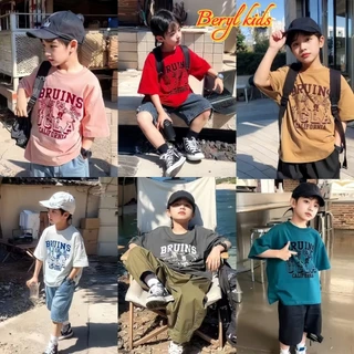 Beryl kids🌸เสื้อยืดแขนสั้นเด็ก🎀แขนสั้นพิมพ์ลาย เสื้อคอกลม แฟชั่นฤดูร้อน สไตล์เกาหลี สำหรับเด็กชายและเด็กหญิง