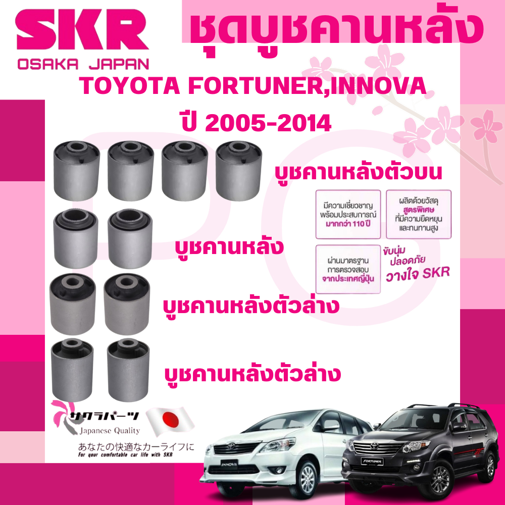 SKR บูชคานหลัง TOYOTA FORTUNER,INNOVA ปี 2005-2014 นำเข้าจากญี่ปุ่น
