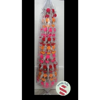 ดอกดาวเรืองผ้า ขนาดเล็ก 5.5 ซม. 50–100 ดอก ร้อยพวงมาลัยแก้บน 7 สี 7 ศอก ตกแต่งบายศรี พานพุ่ม งานพิธี