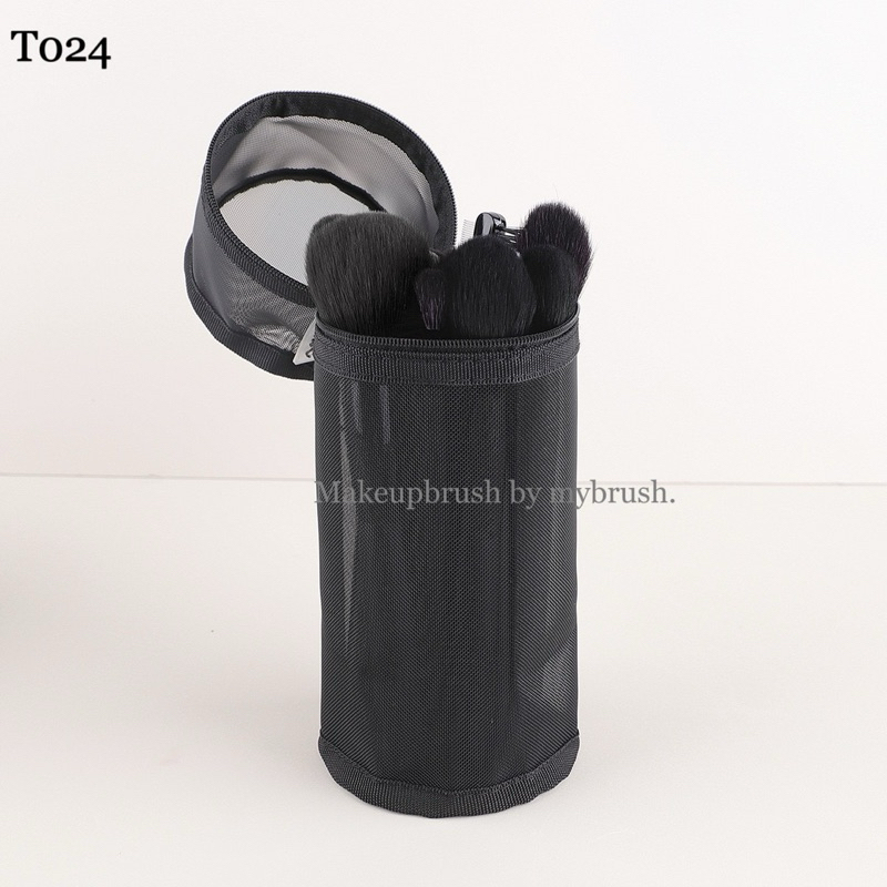 Makeupbrush แท้ กระเป๋าตาข่าย ใส่แปรงแต่งหน้า กระเป๋าซิป เครื่องสำอาง ช่างแต่งหน้า จัดระเบียบ ระบายอากาศ ทรงกลม สูง T024