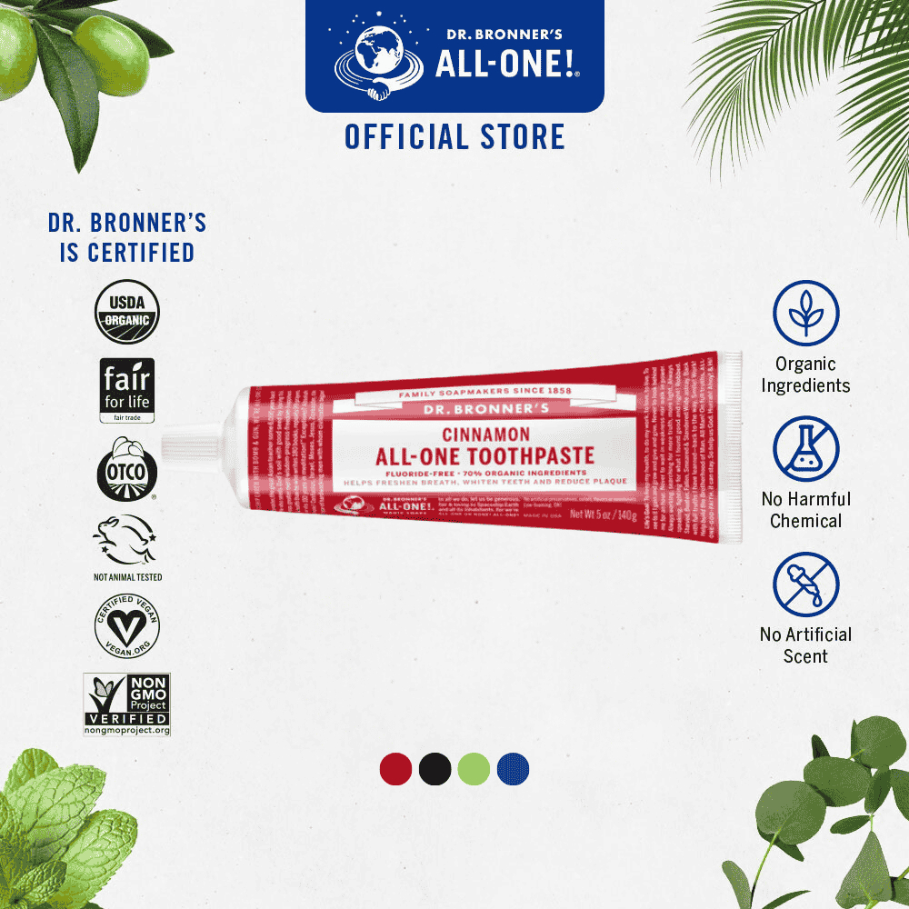 Dr.Bronner's Organic Toothpaste ยาสีฟันออร์แกนิค ส่วนผสมจากธรรมชาติ บำรุงเหงือกและฟันให้แข็งแรง