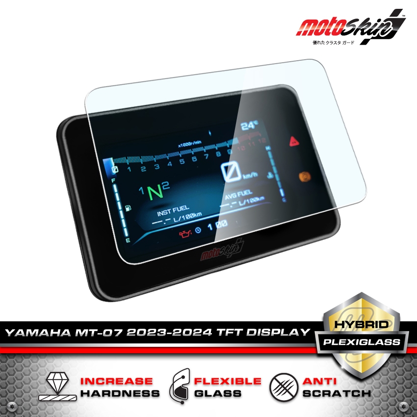 motoSkin ฟิล์ม Plexiglass กันรอยหน้าปัด YAMAHA MT-07 (TFT) / 2023-2024 PLEXIGLASS Dashboard Protection Film