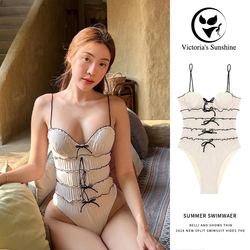 ชุดว่ายน้ำผู้หญิง วันพีช swimsuit ชุดว่ายน้ำเกาหลี มีฟองน้ำ สไตล์เซ็กซี่ summer