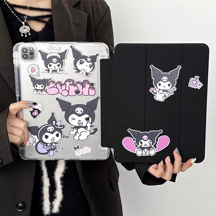 24 ชั่วโมงส่ง Kuromi สติ๊กเกอร์ เคส for iPad pro 2024 11 air6 gen10 2022 เคสไอแพด air5 10.9 gen9 Case พร้อมถาดใส่ปากกา