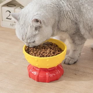 【สินค้าสปอต】MaitaPET เซรามิคอาหารแมวชามอาหารสุนัขชามดอกไม้ชนิดเห็ดชนิดพลิกคว่ำสุนัขแมวอาหารสัตว์เลี้ยงชาม ชามแมวยกสูง
