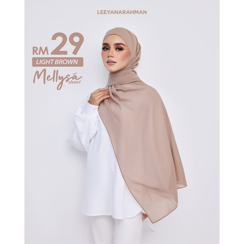 พร้อมกล่อง พร้อมส่งทุกสี ผ้าคลุมพันยาว LEEYANARAHMAN พร้อมกล่อง รุ่น MellysaShawl