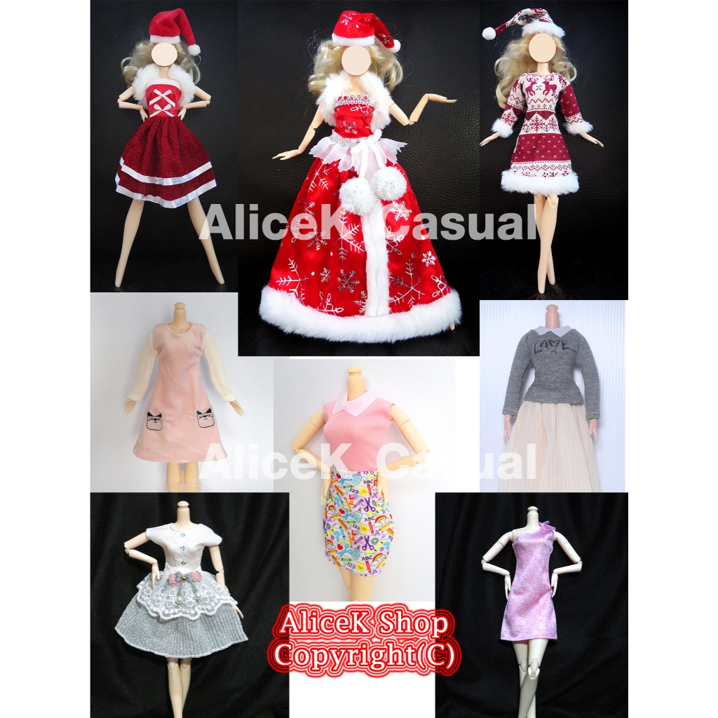 เสื้อผ้าตุ๊กตาชุดลำลอง ชุดกระโปรงCasual สั้น/พลีท สำหรับความสูง 30cm