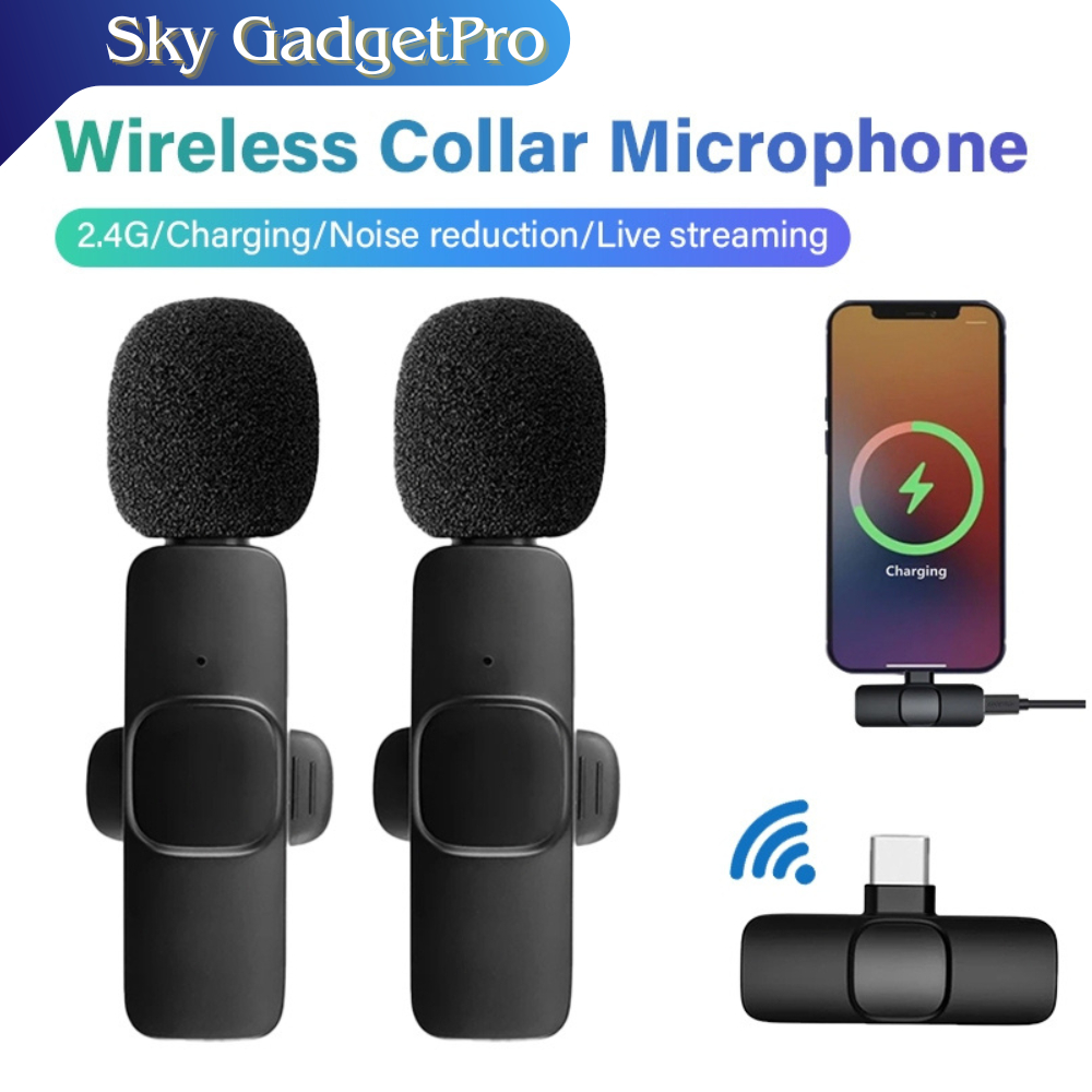 ไมโครโฟนไร้สาย K9 Wireless Microphone K35 แบบพกพา ใช้สําหรับสมาร์ทโฟน ไมค์ไร้สายหนีบเสื้อ ไมค์หนีบปก