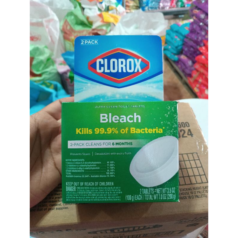 Clorox Bleach ก้อนทำความชักโครกอัตโนมัติ กล่องสีเขียว ใช้แล้วไม่ต้องขัด พร้อมฆ่าเชื้อแบคทีเรีย ดับกลิ่นไม่พึงประสงค์