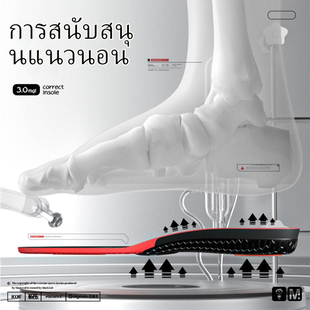 4 ชิ้นปรับอุ้งเท้าสนับสนุน Insole Orthosis แก้ไขท่าธนูสูงต่ำแบนเท้าออกกำลังกาย