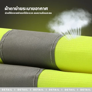 chishop เสื้อจราจรสะท้อนแสง 4กระเป๋ามีซิป เสื้อPVC กลางคืนมองเห็นได้ในระยะไกล