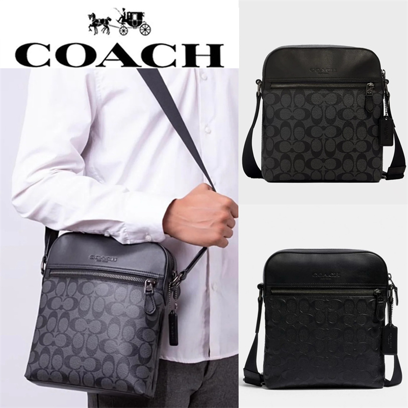 แท้💯%/Outlets ปลอดภาษี COACH กระเป๋าผู้ชาย Men’s Crossbody Bag F50715 กระเป๋าสะพายข้าง