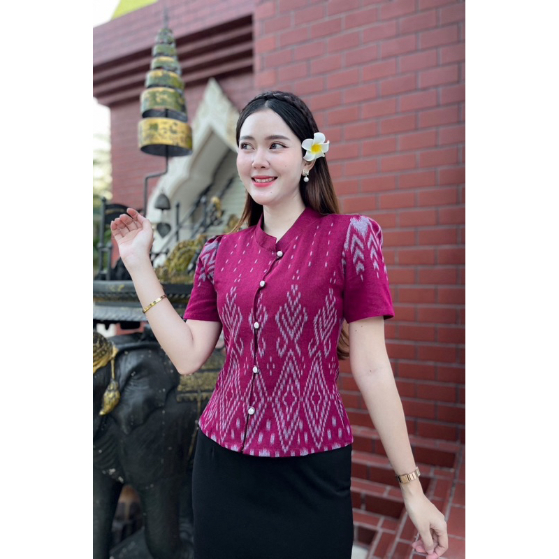 เสื้อผู้หญิง ผ้าฝ้ายพิมลายไทย ทรงจิตลดา