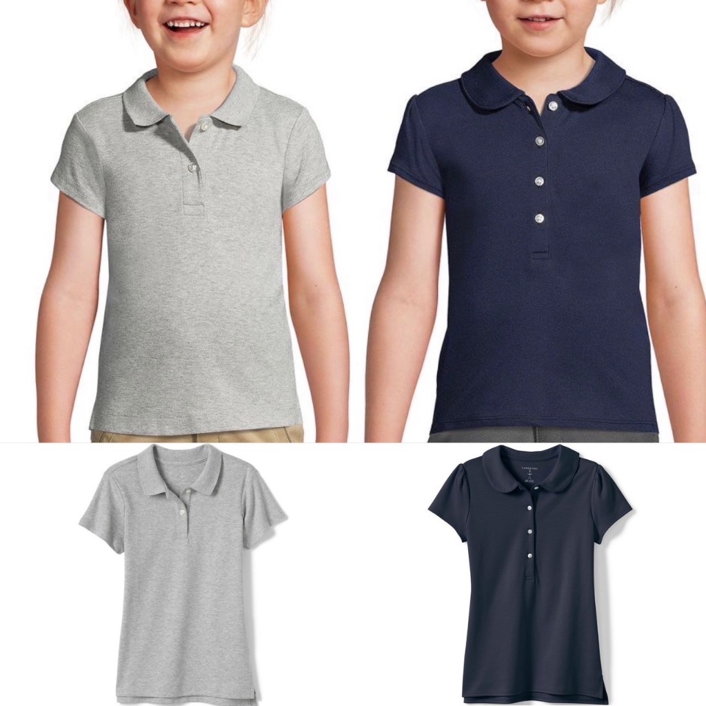 เสื้อยืดคอปกเด็กหญิง LANDS'END