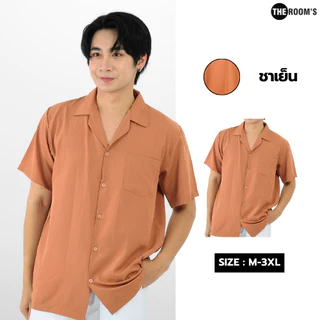 THE ROOM'S - เดอะรูม เสื้อฮาวาย เสื้อเชิ้ตแขนสั้น ผ้าเย็น ไม่ต้องรีด ใส่แล้วเย็นสบาย 20สี