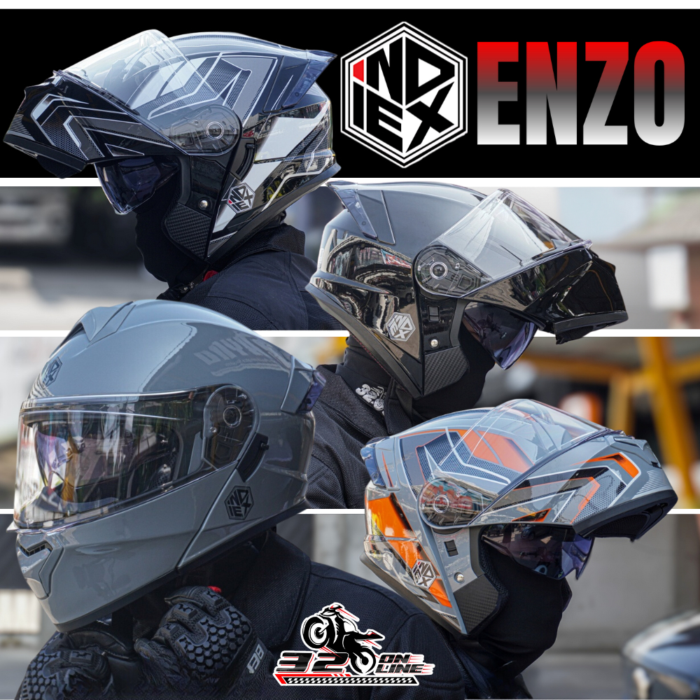 หมวกกันน็อคยกคาง INDEX รุ่น ENZO ทั้งหมด 5 สี ส่งไว!! 320sp.Online