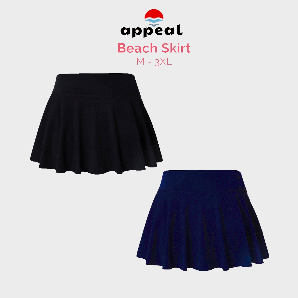 ☀️APPEAL🌊 Classic Skirt กระโปรงว่ายน้ำเดี่ยว ด้านในเป็นกางเกงขาสั้น พร้อมซับใน มีสีดำ และกรม 5004