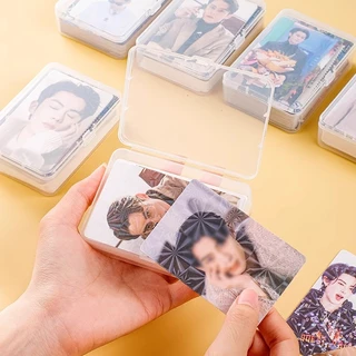 กล่องพลาสติกใสทรงสี่เหลี่ยมผืนผ้าขนาดเล็ก ทนทาน สำหรับใส่โฟโต้การ์ดไอดอล พร้อมฝาปิด วัสดุ PP