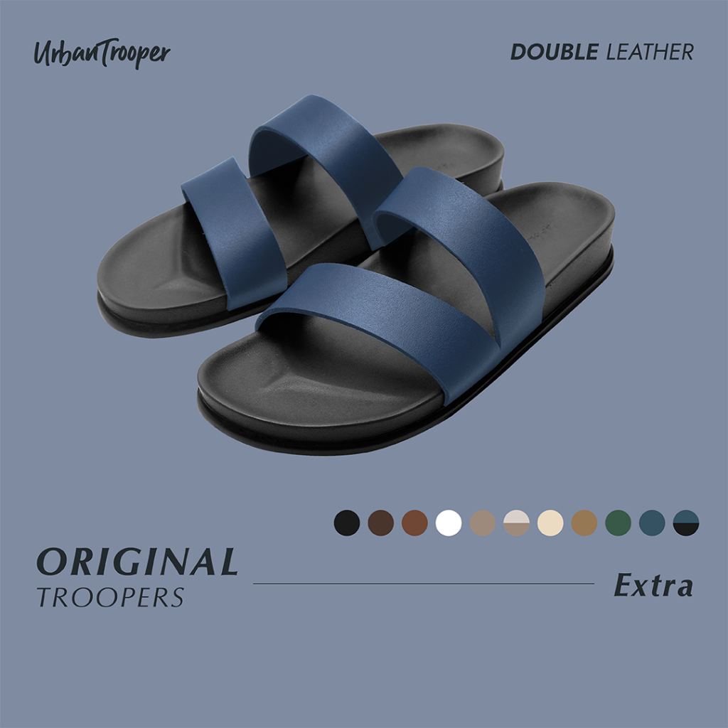 รองเท้า Urban Trooper Everyday รุ่น Original Troopers Leather  (พื้นดำ) รองเท้าเเตะ Unisex