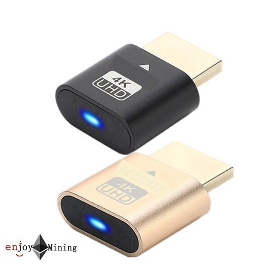 HDMไอ DP dummy plug - Headless Ghost - Display Emulator HD Dummy Plug 4K ตัวหลอกจอ แก้ปัญหาจอเล็กและหน่วงเวลารีโมท