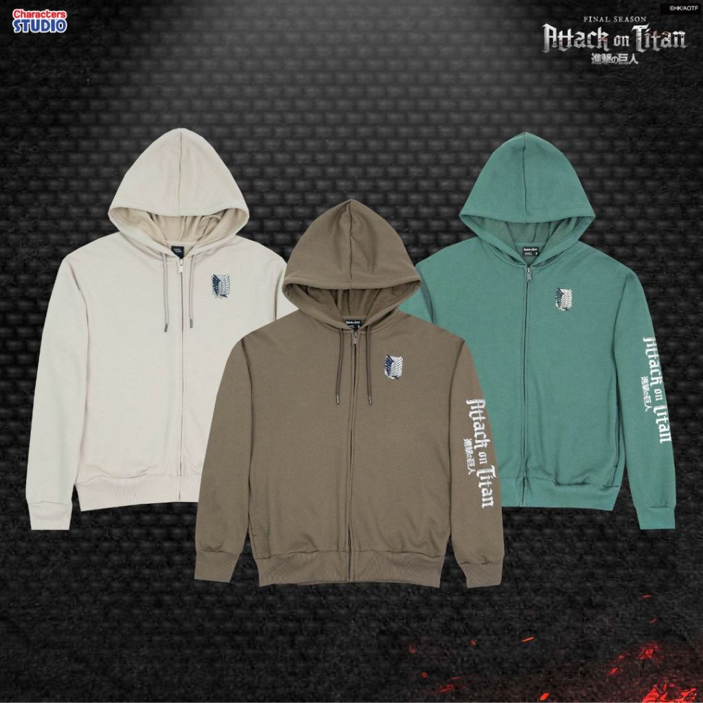 Attack on Titan เสื้อแจ็คเก็ตผู้ใหญ่ มีฮู้ด อนิเมะ ”ผ่าพิทพไททัน“ ลิขสิทธิ์แท้ ผ้า cotton แท้100% Characters Studio