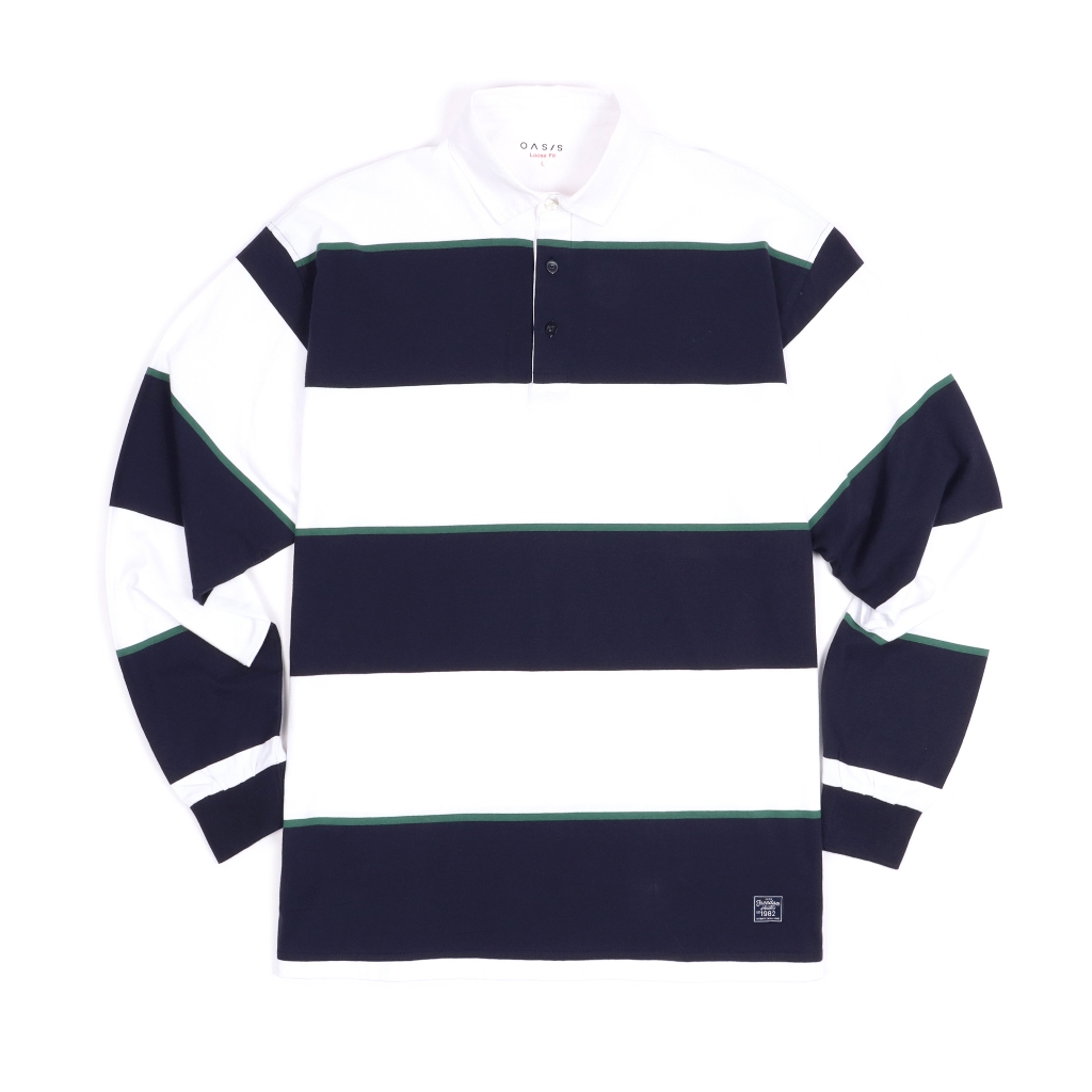OASIS เสื้อโปโลผู้ชาย รุ่น MPYL-1928-L โปโล แขนยาว เนื้อผ้าคอตตอน สีเขียว สีขาว ราคา ถูกที่สุด ดีลบีเคเค แกลเลอรีภาพที่ 4
