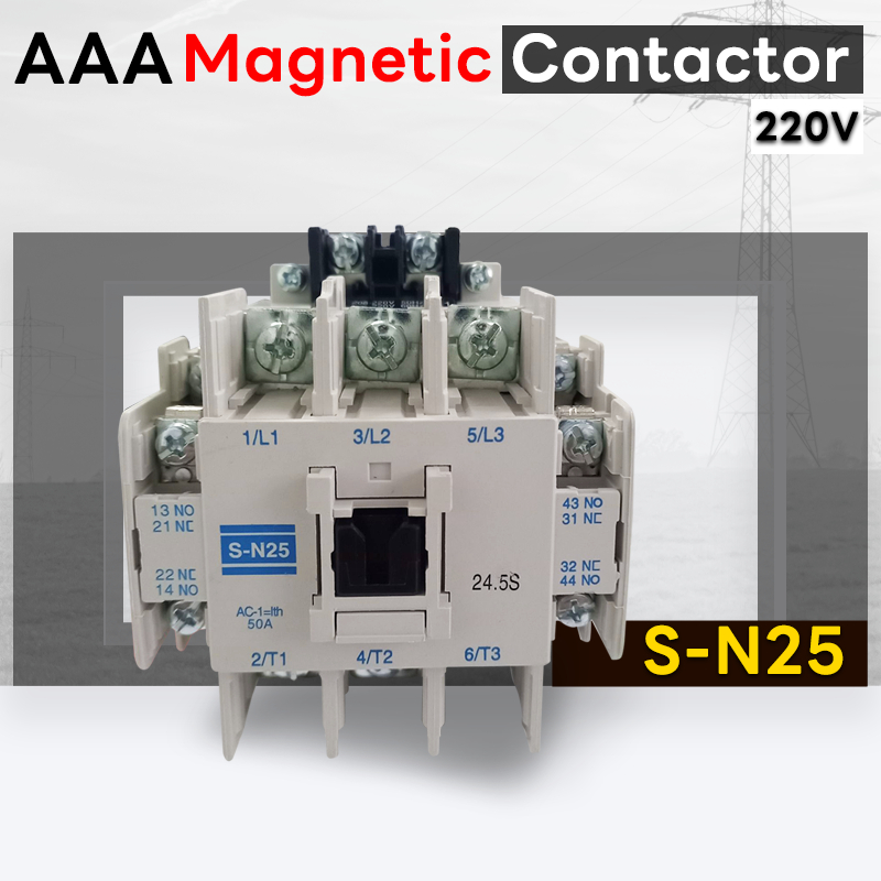 AAA แมกเนติก คอนแทคเตอร์ SN-25 Coil AC220V Magnetic AC Contactor S-N25