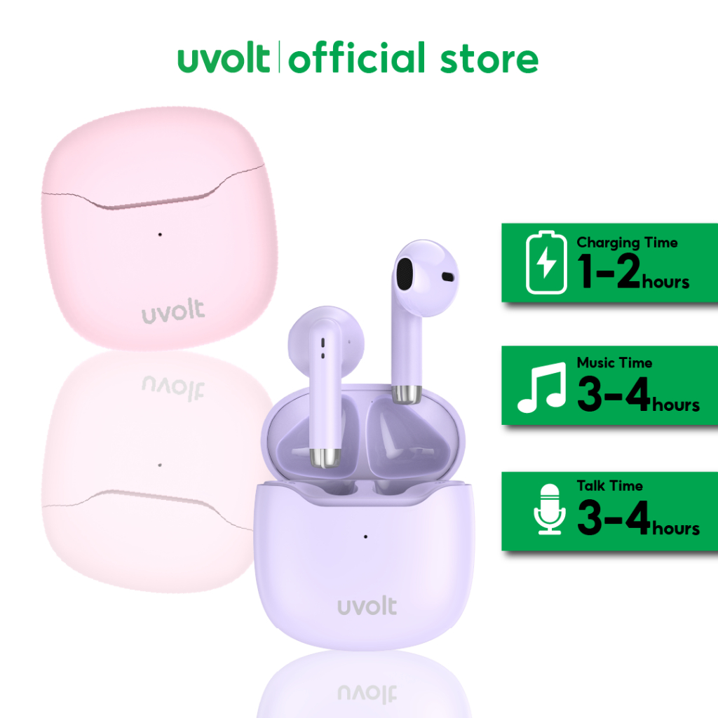 [รับประกัน 2 ปี] Uvolt UVTW-02 หูฟังบลูทูธไร้สาย กันน้ำ ตัดเสียงรบกวน Bluetooth 5.3 IPX4