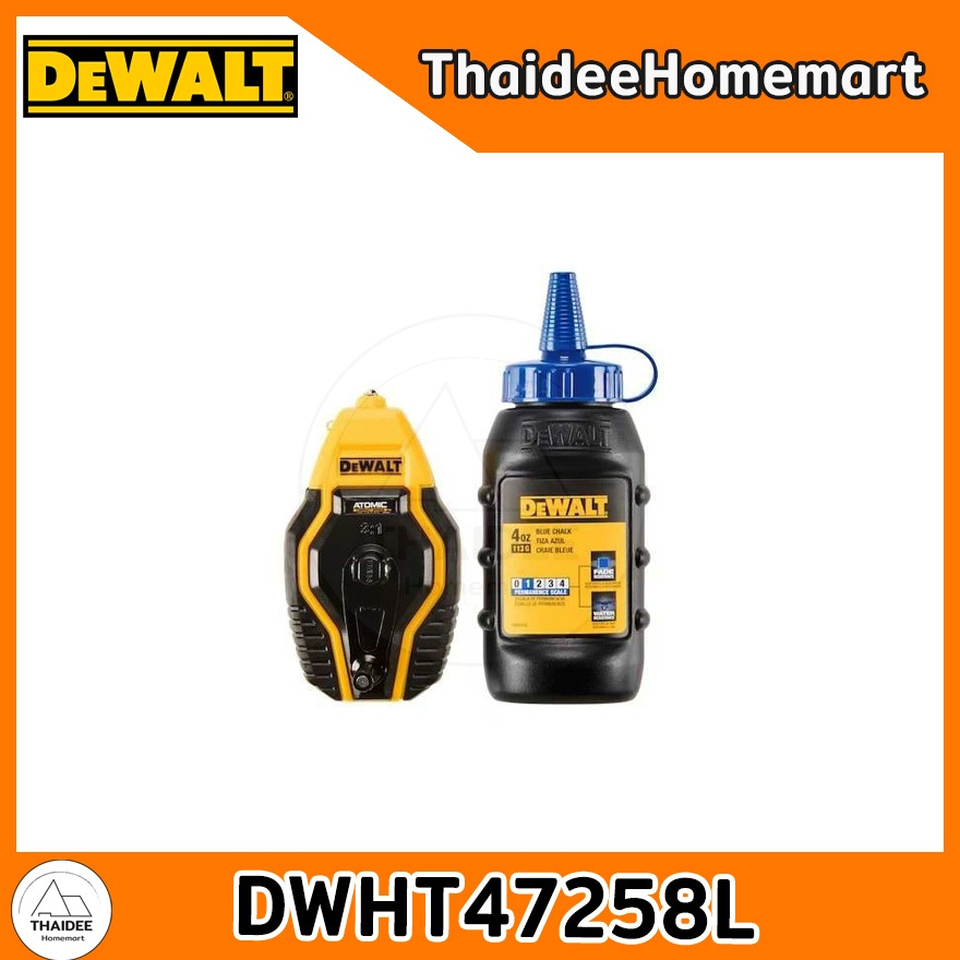 DEWALT ปักเต้าตีเส้น Atomic พร้อมชอร์คสีน้ำเงิน DWHT47258L