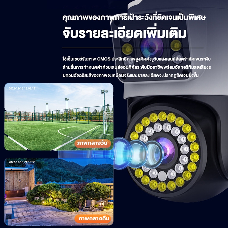 อัพเกรดใหม่🔥กล้องวงจรปิด หน้าจอคู่ wifi Color Full HD ​8MP Bidirectional Call Night Vision กันน้ํา กล้องวงจรปิดไร้สาย