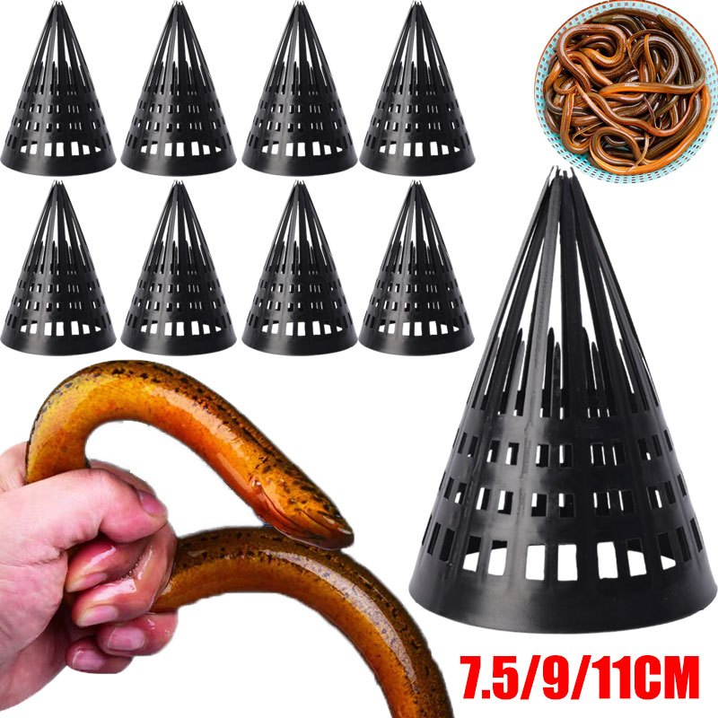 DIY 10PCS กรงพลาสติก แบบหนา สําหรับจับกุ้ง ปลาไหล กลางแจ้ง