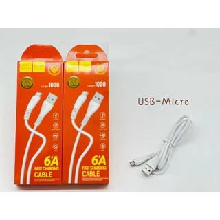 สาย ชาร์จUSB ชาร์จเร็ว 6A A2-02 สายชาร์จ Micro /TC สายยาว 1เมตร แบบ USB FASTER CHARGING ของแท้