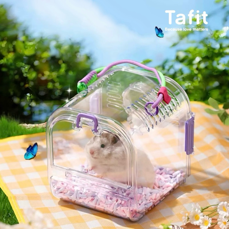 [Tafit] กรงพกพาใส กรงพกพาสัตว์เลี้ยง กรงพกพาแฮมสเตอร์ แฟตเทลเจอร์บิล นก กระรอก ชูการ์ ดอร์เม้า เม่นแคระ อื่นๆ