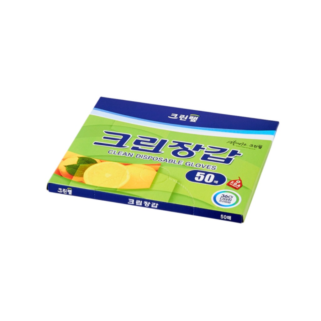 [ของแท้] 크린장갑 Cleanwrap Clean Disposable Gloves (ถุงมือพลาสติกสีใส 50P/100P)