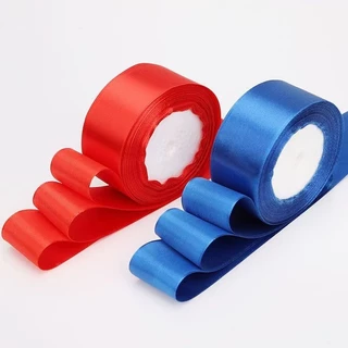 AOZ ริบบิ้นผ้าซาติน ด้านเดียว 4 ซม. 4cm ริบบิ้นตกแต่ง ของขวัญคริสต์มาส ริบบิ้นตกแต่งเสื้อผ้า แฮนด์เมด DIYริบบิ้นดอกกุหลา