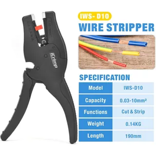 เครื่องปอกสายไฟอัตโนมัติ มัลติฟังก์ชั่น คีมช่างไฟฟ้า IWISS IWS-D10
