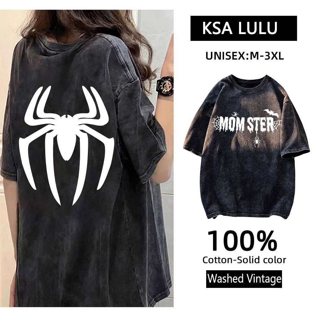 เสื้อฟอกวินเทจผู้หญิงกําลังฮิตใหม่ล่าสุด oversize เสื้อผ้าสาวอวบอ้วนไซส์ใหญ่ เสื้อโอเวอร์ไซส์สไตล์เกาหลี สกรีนลายเท่ 3XL – โปรปัง