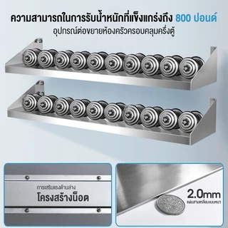 Mondial ชั้นวางของ 304สแตนเลส ติดผนัง ชั้นวางของสแตนเลสติดผนังห้องครัวห้องน้ำ ชั้นวางของในห้องครัว ชั้นวางเอนกประสงค์