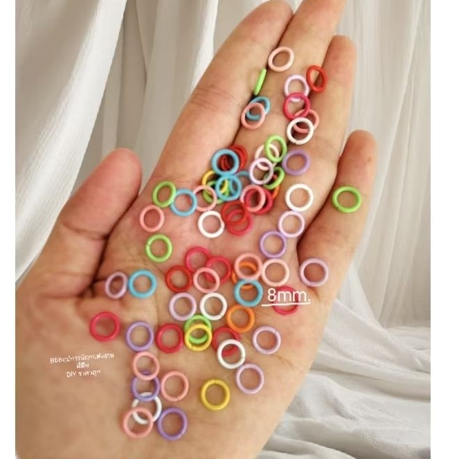 ห่วงกลม8mm.(200ชิ้น) อุปกรณ์ทำพวงกุญแจ ตกแต่งงานประดิษฐ์