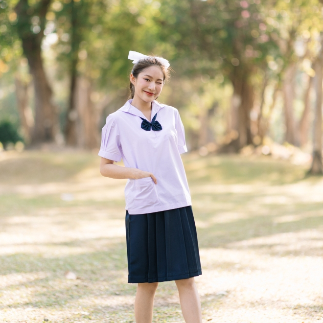พร้อมส่ง✅เสื้อนักเรียน คอปกทหารเรือ อก 32-52 เสื้อสีขาวโอโม่ มีบิลเบิกโรงเรียนได้ ราคา ถูกที่สุด ดีลบีเคเค แกลเลอรีภาพที่ 4