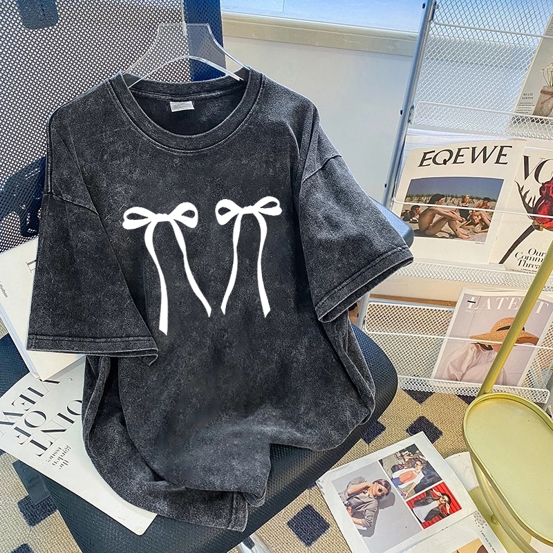 Top.street เสื้อยืด bow แฟชั่น ใส่สบาย เสื้อระบาย รูปที่ 6