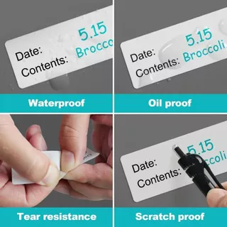 Thermal Sticker Labels WELLTECH สติกเกอร์ความร้อน เนื้อ PP แช่น้ำ แช่แข็งได้ ไม่เปื่อย มีรอยปรุระหว่างดวง