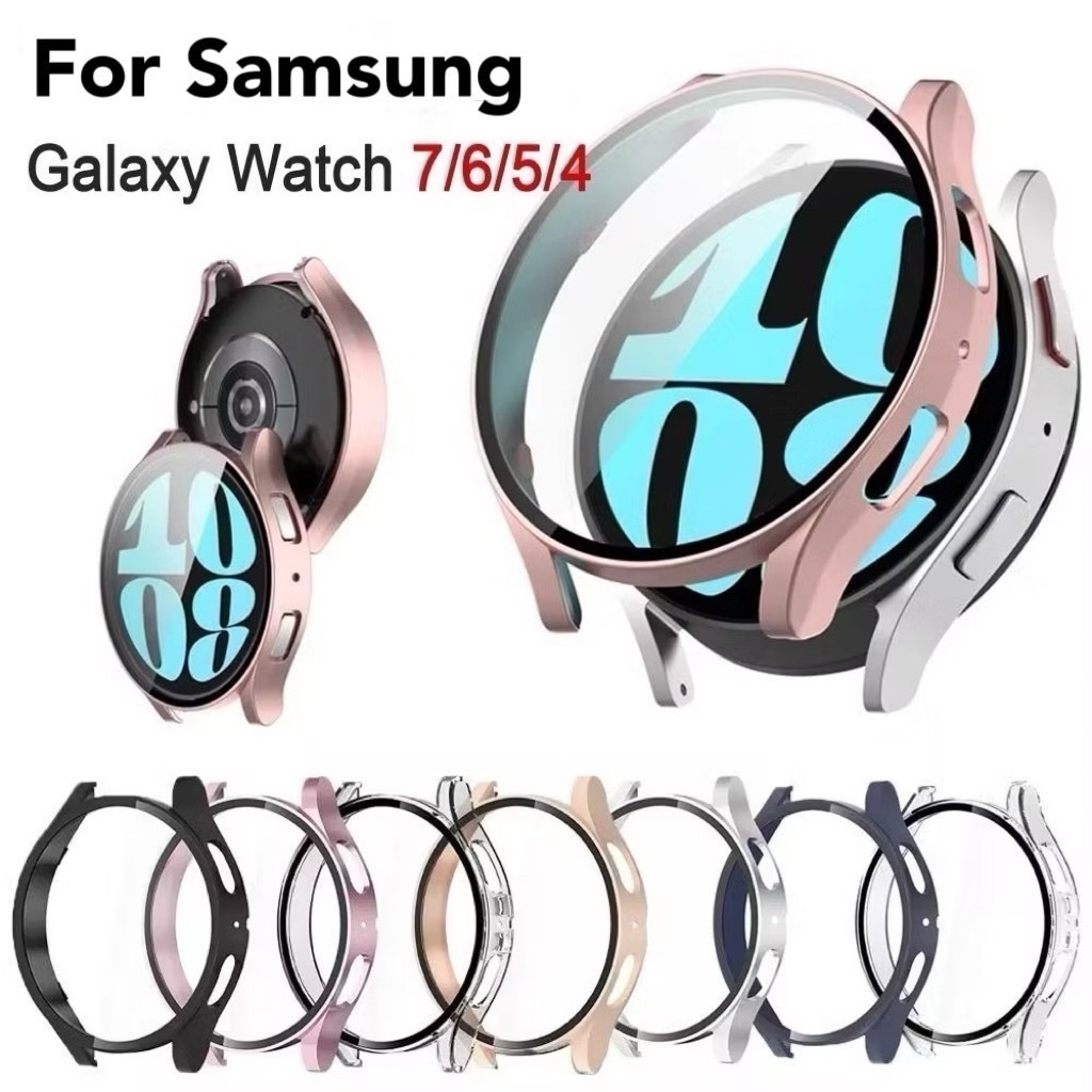 เคส Samsung galaxy watch 7 / watch FE / watch 6 / watch 5 / watch 4 ฟิล์มกระจกนิรภัย PC มีหลายสี