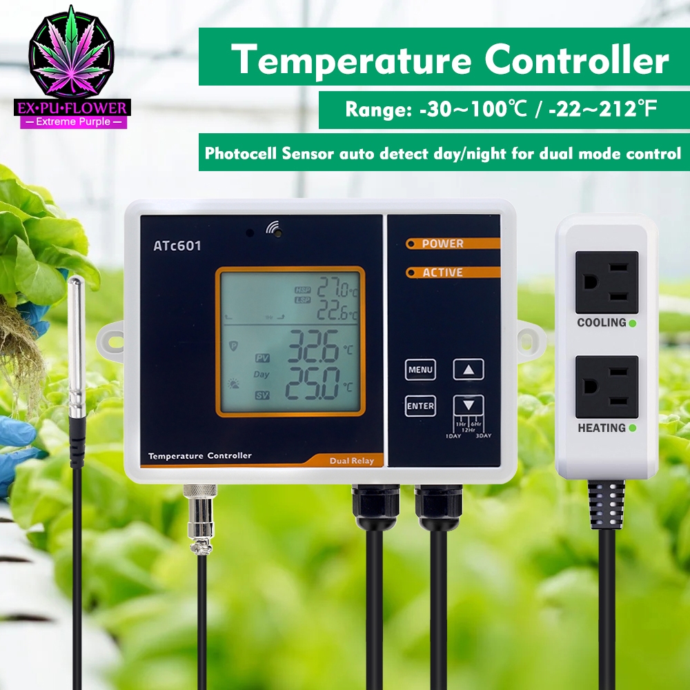 Dual-channel temperature controller/humidity controller ตัวควบคุมอุณหภูมิและความชื้นแบบสองโหมด ช่วงการควบคุมอุณหภูมิ -30